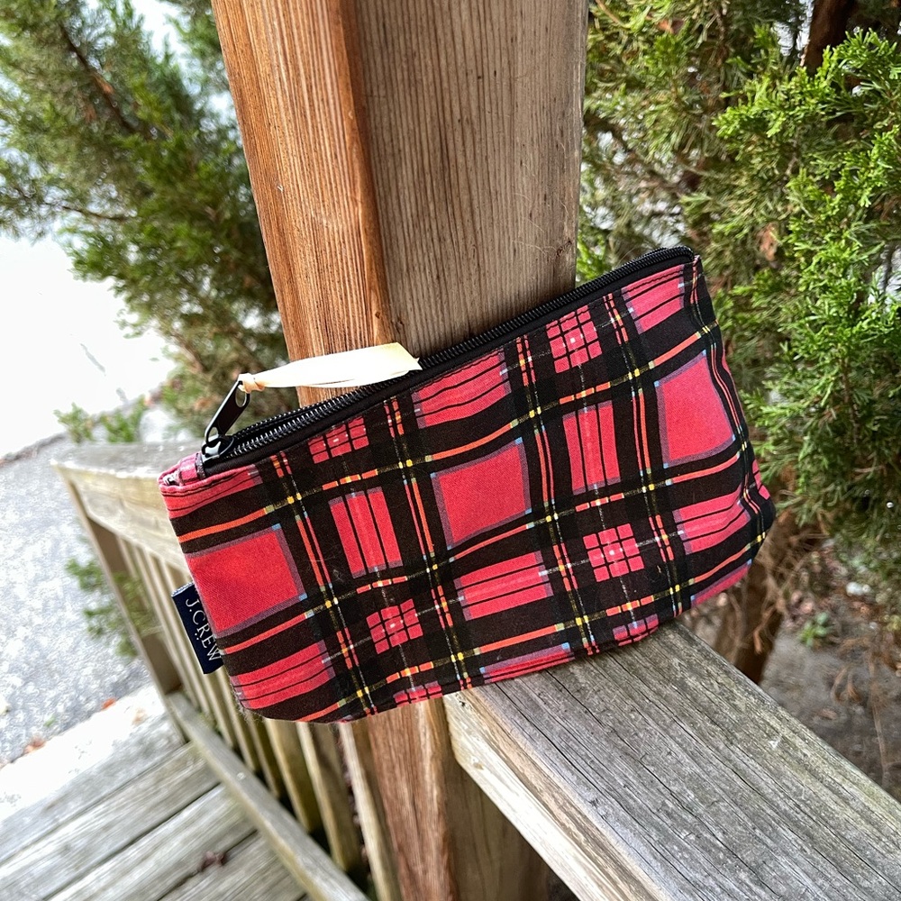 J.Crew Red Plaid Pouch